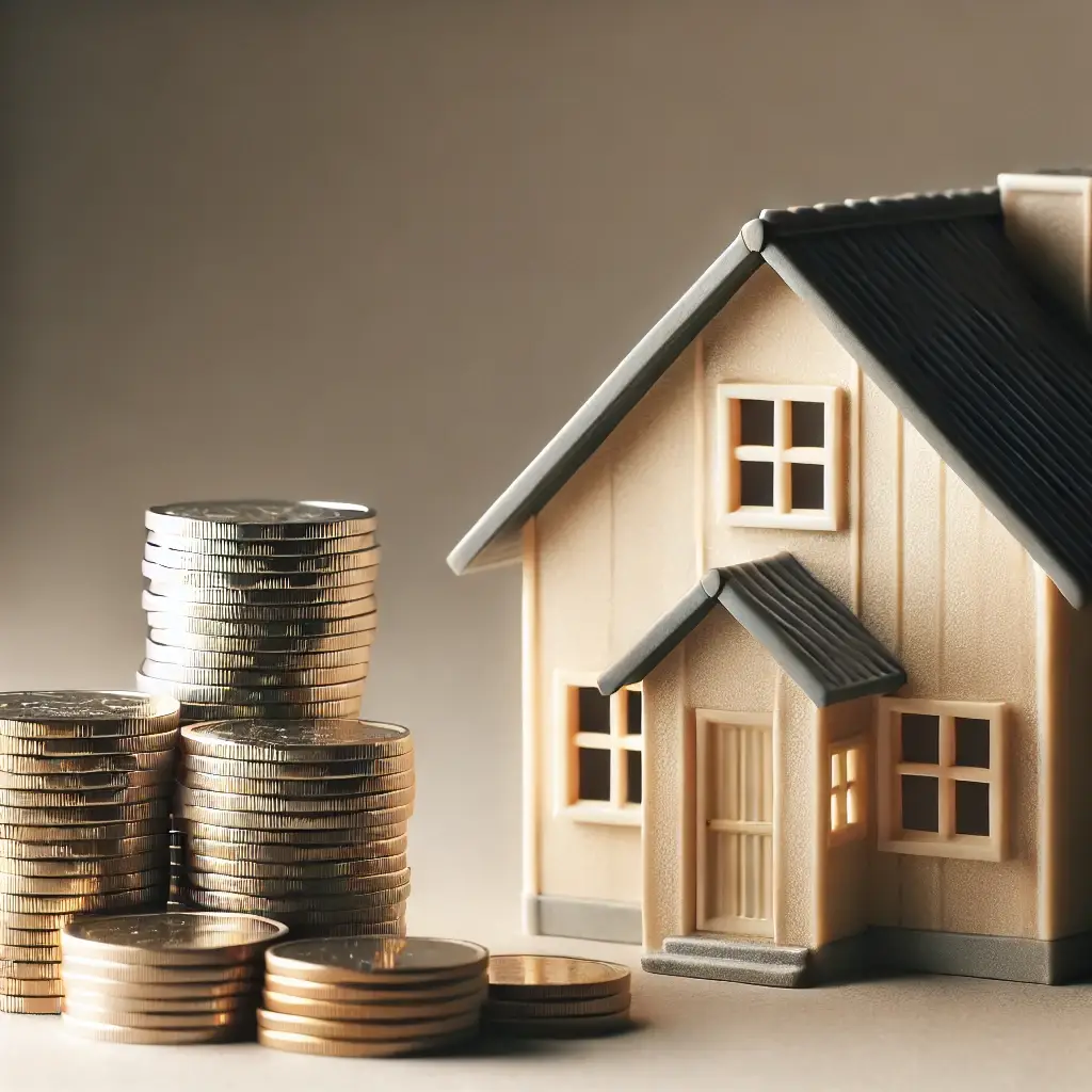 House and cash representing a home offer or property value