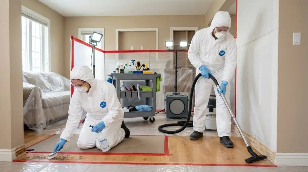 Professional biohazard cleanup service in residential property